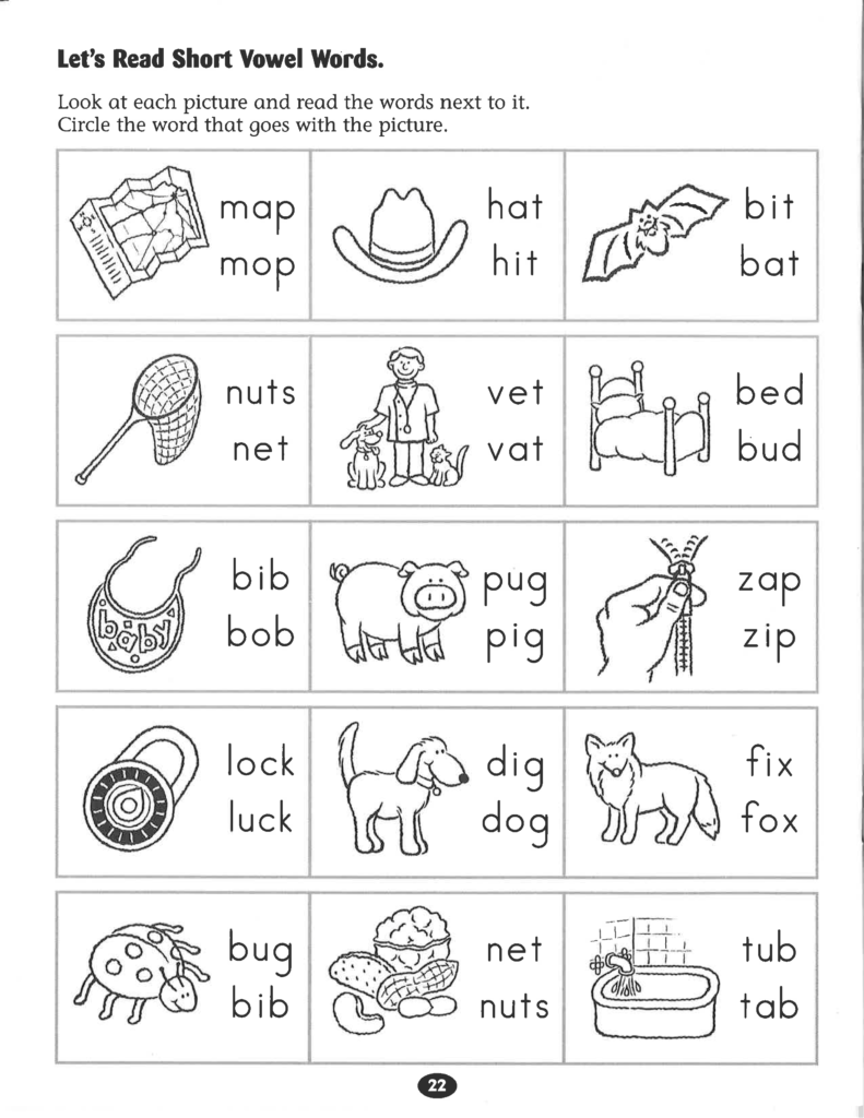 Let's Read Short Vowel Words #worksheet. | Reading Within Letter Vowels Worksheets
