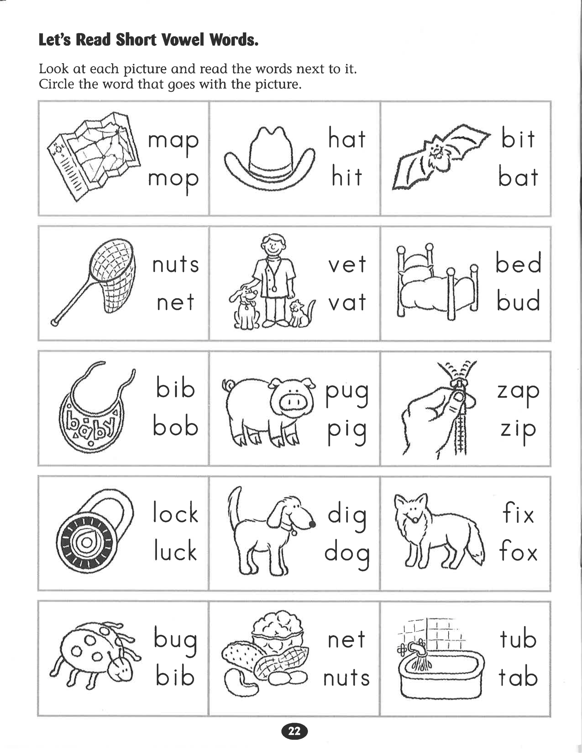 Let's Read Short Vowel Words #worksheet. | Reading within Letter Vowels Worksheets