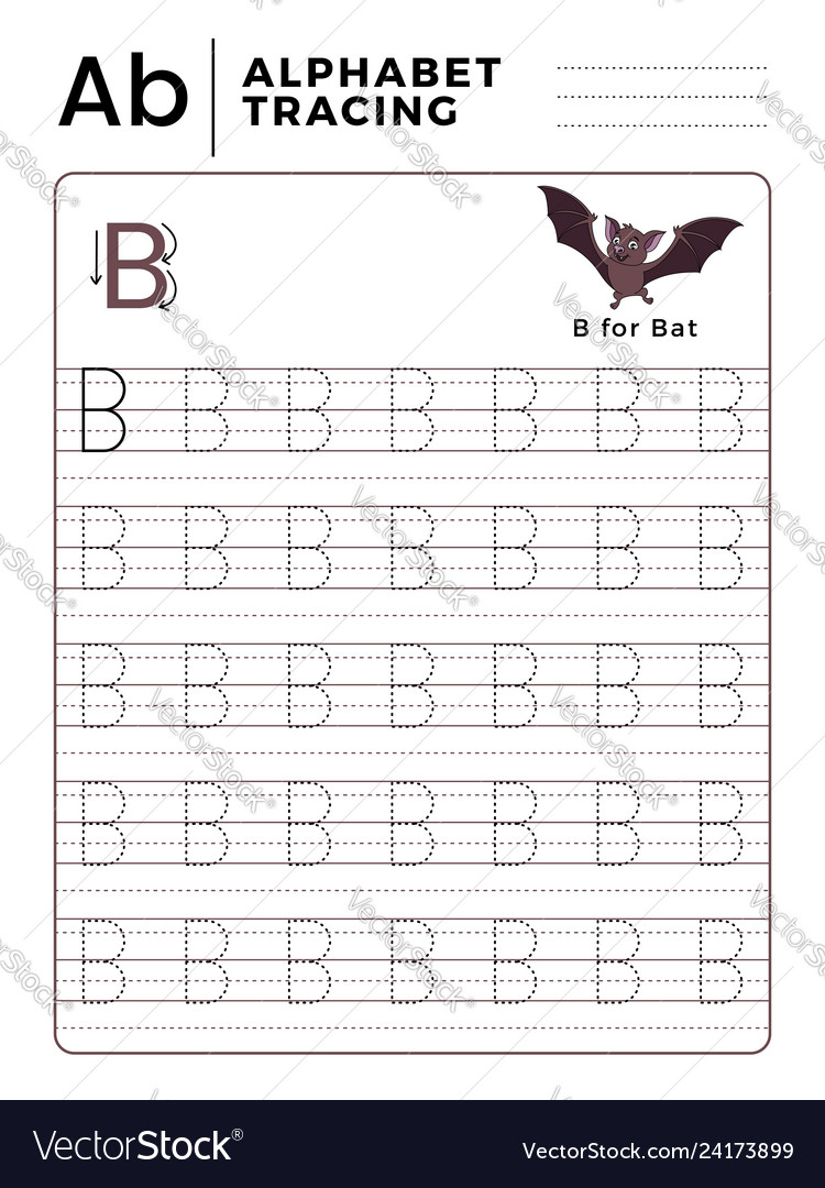 Letter B Alphabet Tracing Book With Example And for Alphabet B Tracing