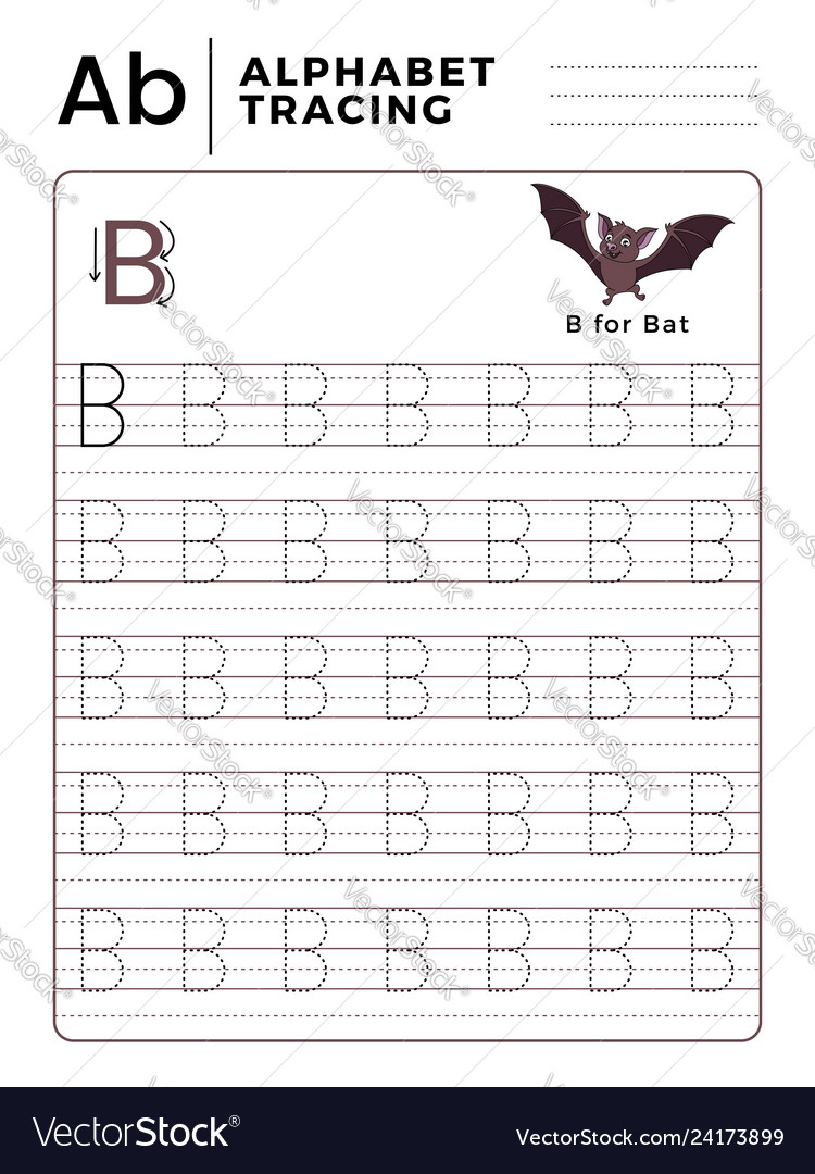 Letter B Alphabet Tracing Book With Example And for Letter B Tracing Sheet