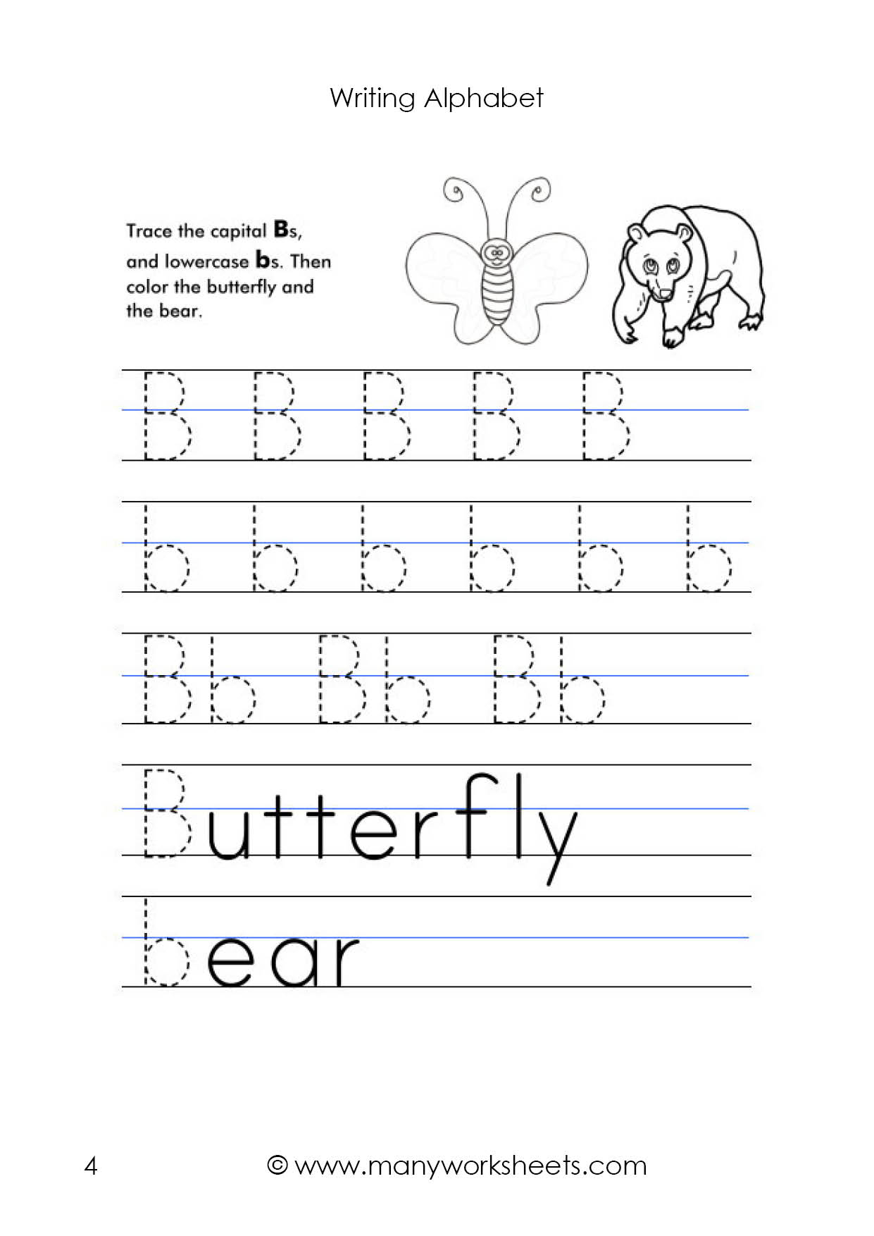 Letter B Worksheet – Tracing And Handwriting throughout Alphabet Tracing Upper And Lowercase