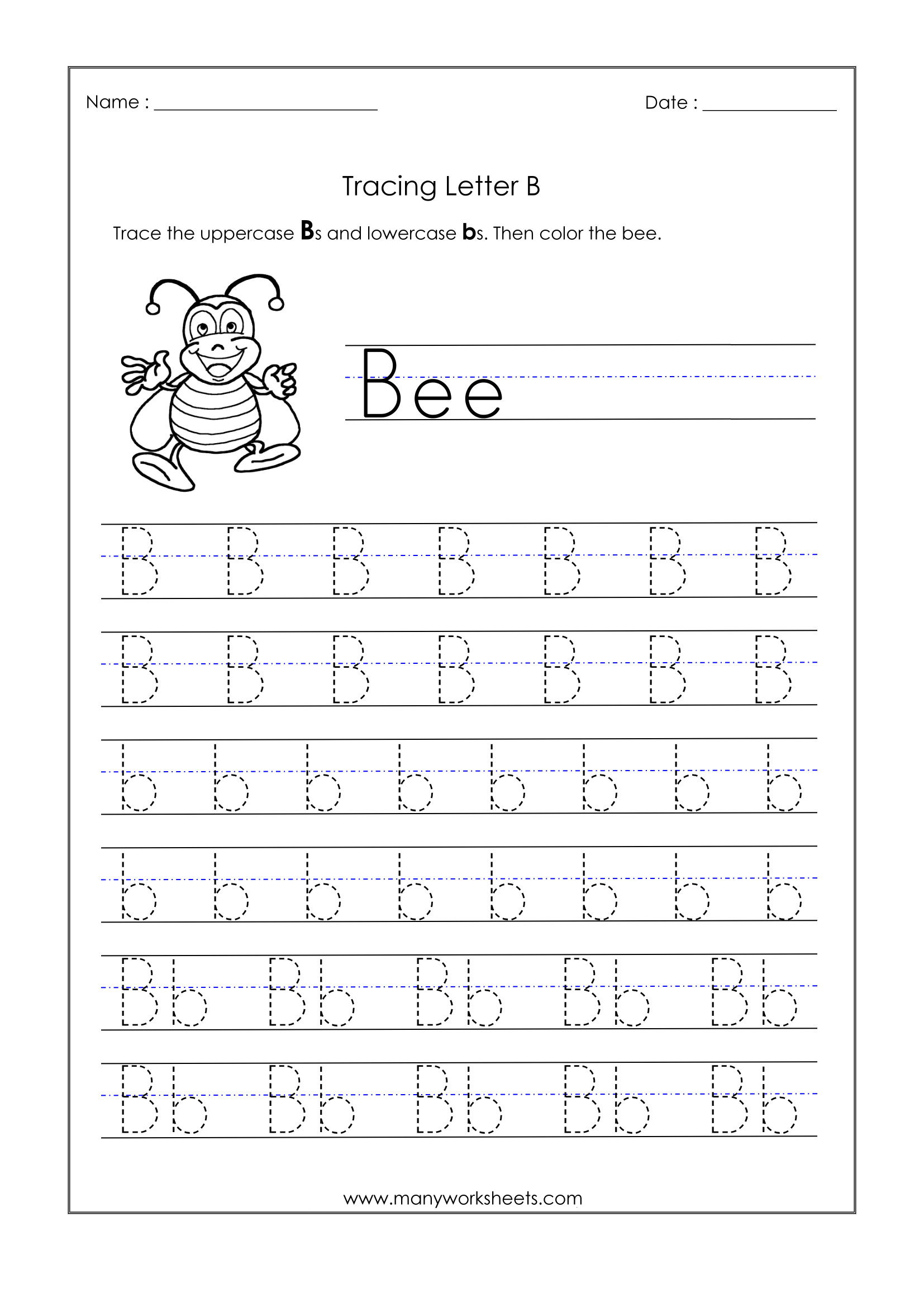 Letter B Worksheets For Kindergarten – Trace Dotted Letters within Letter B Worksheets For Kindergarten