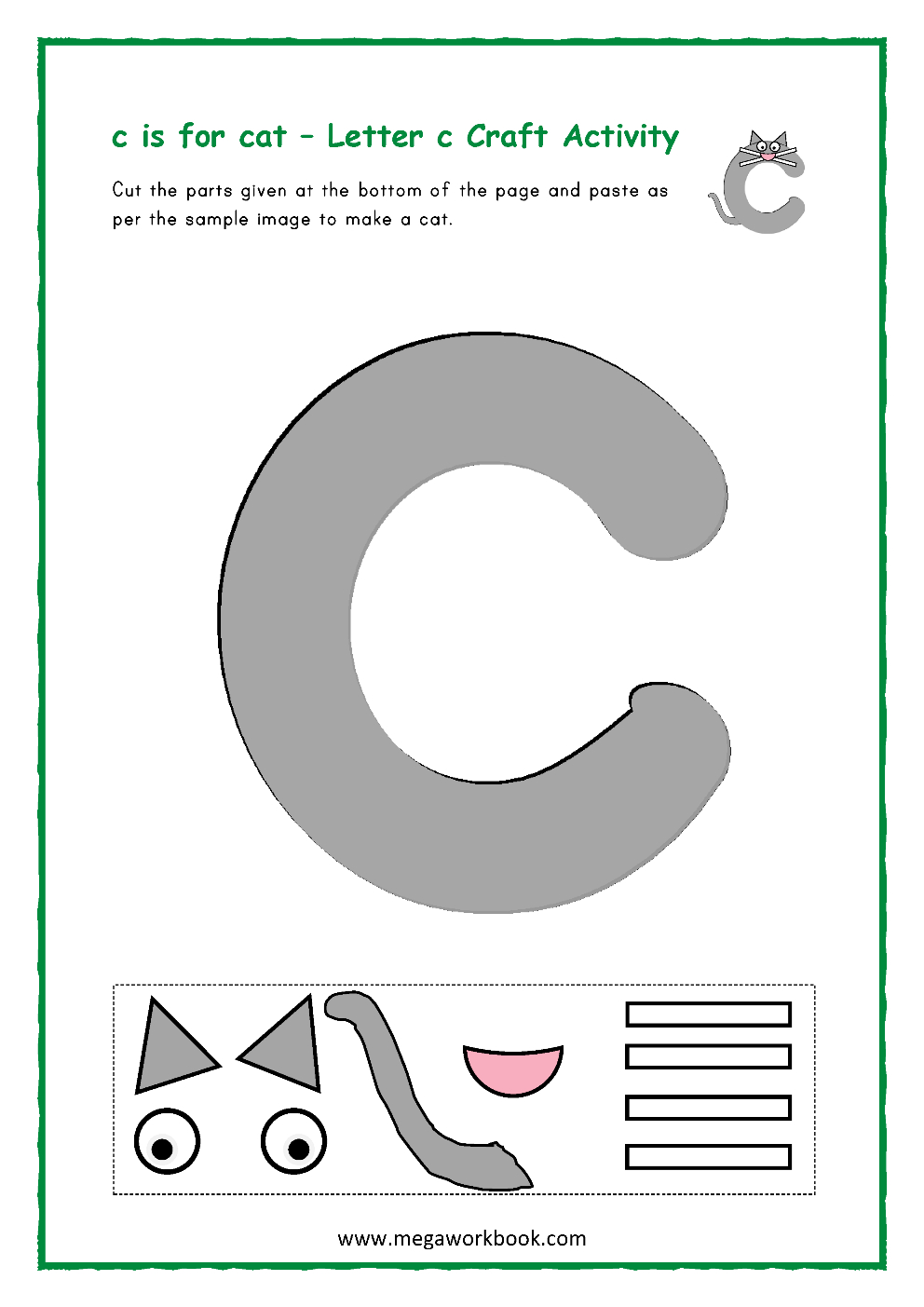 Letter C Activities - Letter C Worksheets - Letter C regarding Letter C Worksheets Cut And Paste