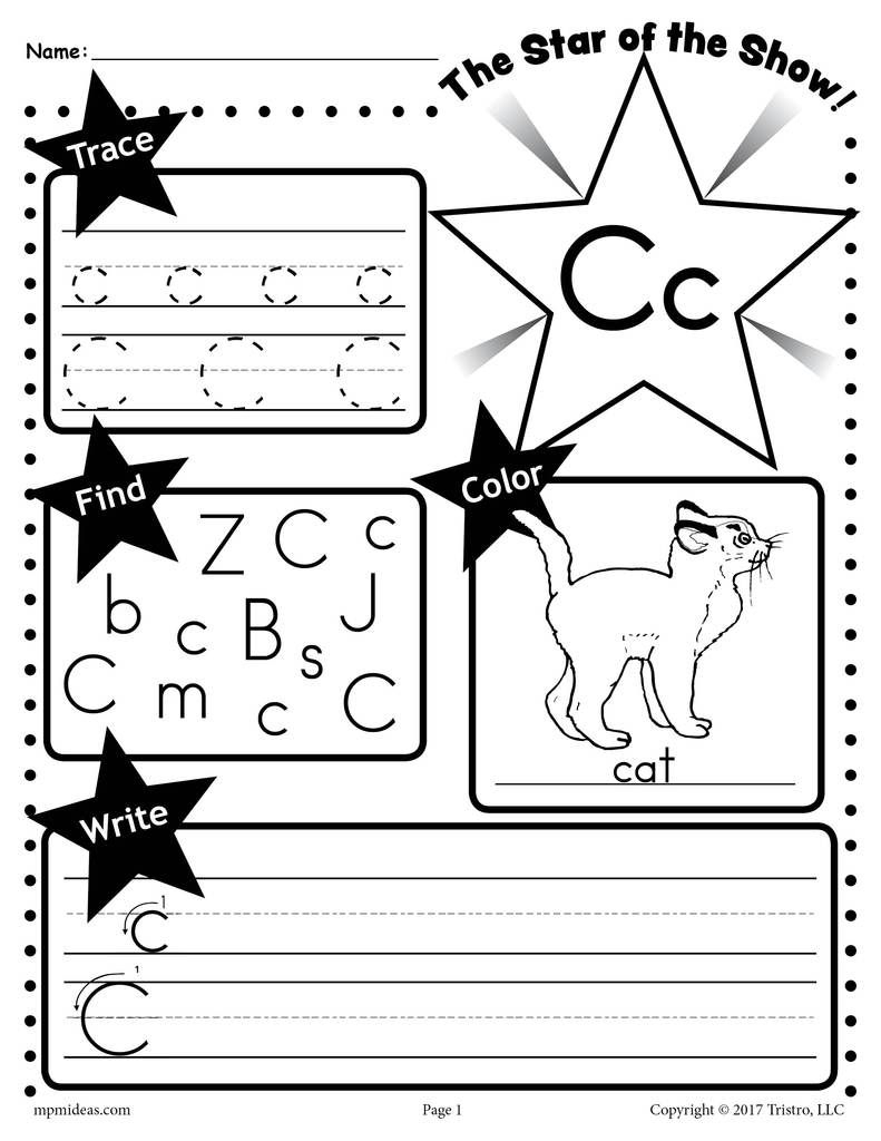 Letter C Worksheet: Tracing, Coloring, Writing &amp;amp; More throughout Letter C Worksheets For Grade 1