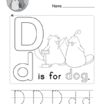 Letter D Alphabet Activity Worksheet   Doozy Moo Regarding Letter D Worksheets For Kindergarten