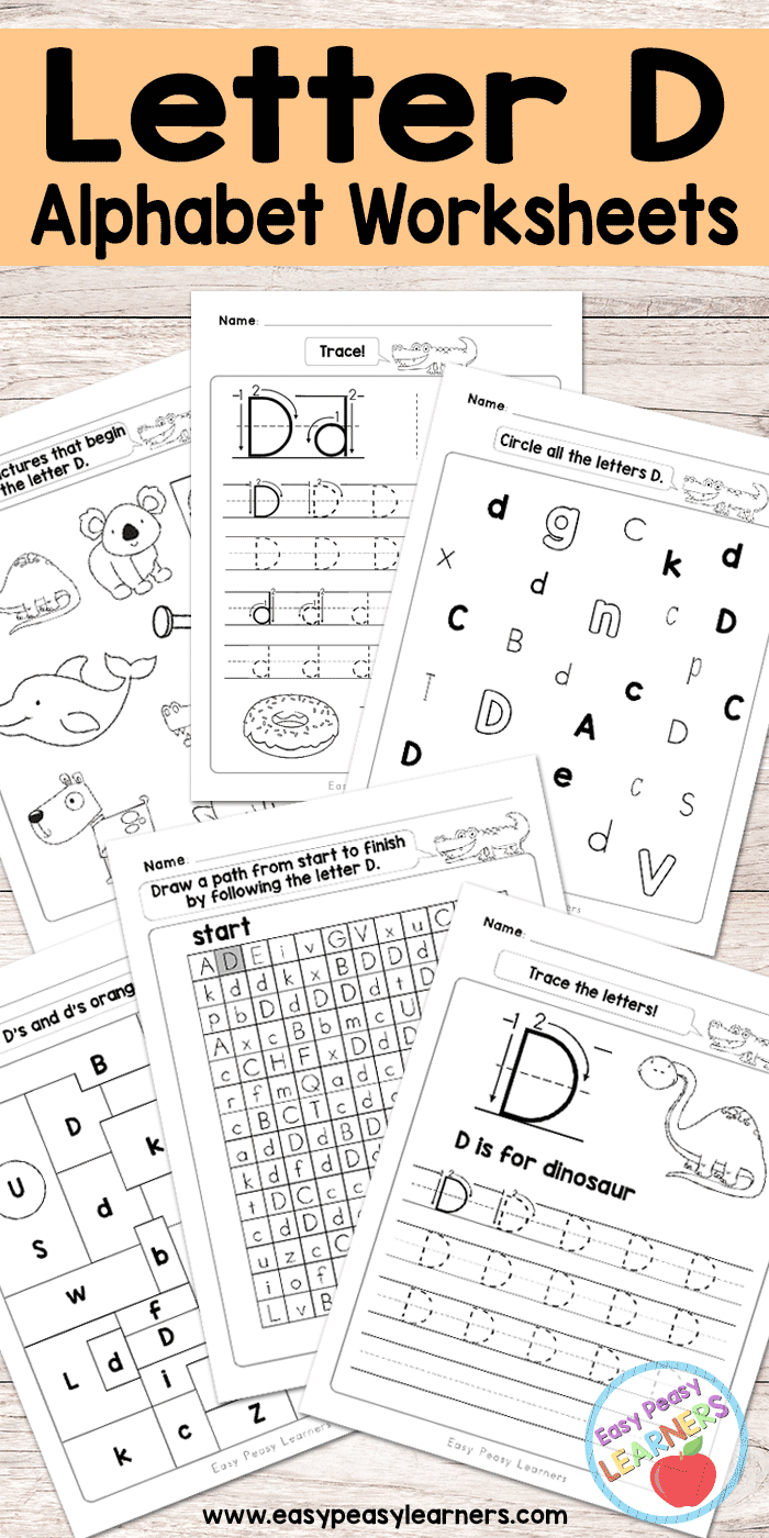 Letter D Worksheets - Alphabet Series - Easy Peasy Learners regarding Letter B Worksheets Cut And Paste