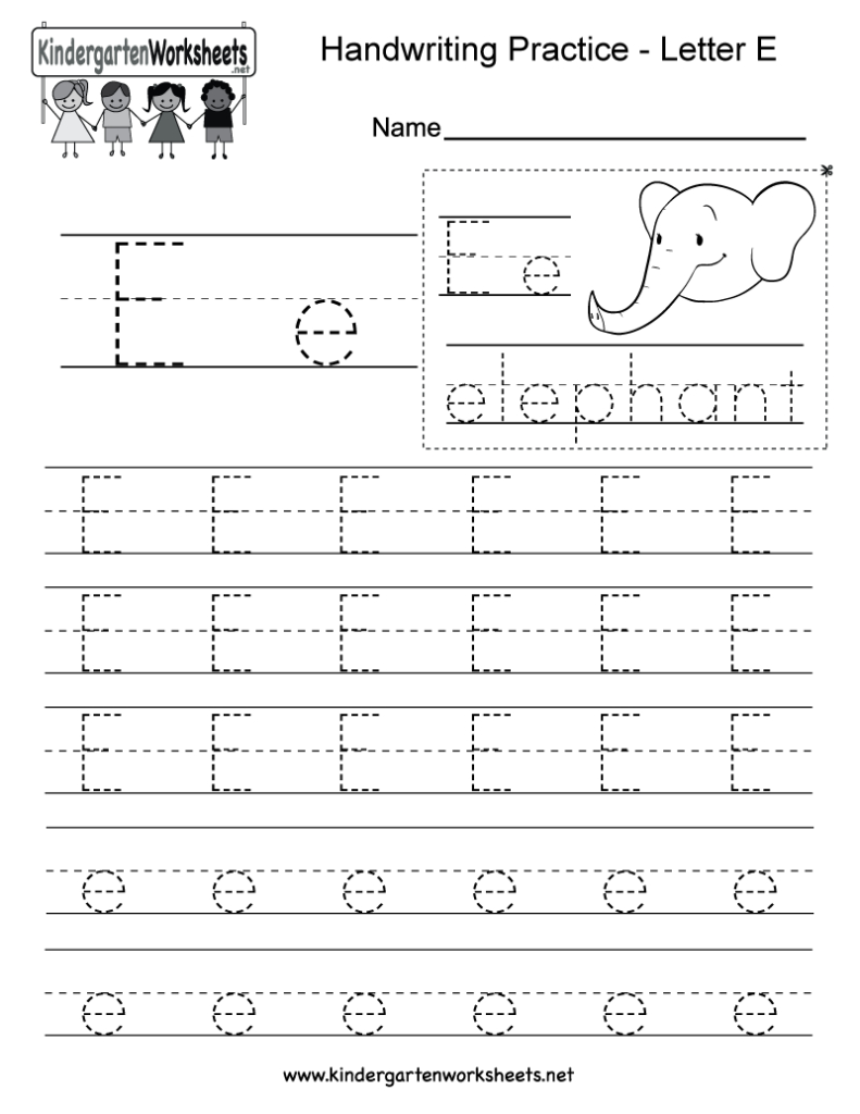 Letter E Writing Practice Worksheet. This Series Of Regarding Letter E Worksheets For Toddlers