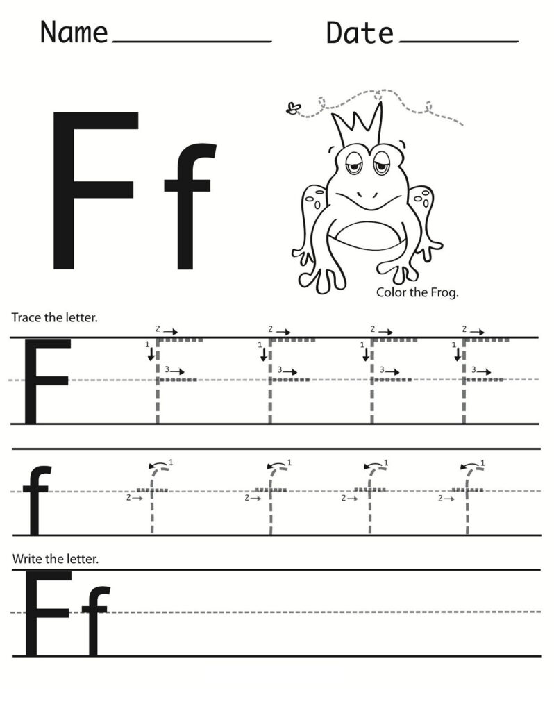 Letter F Worksheet For Preschool And Kindergarten With Letter F Tracing Worksheets Preschool