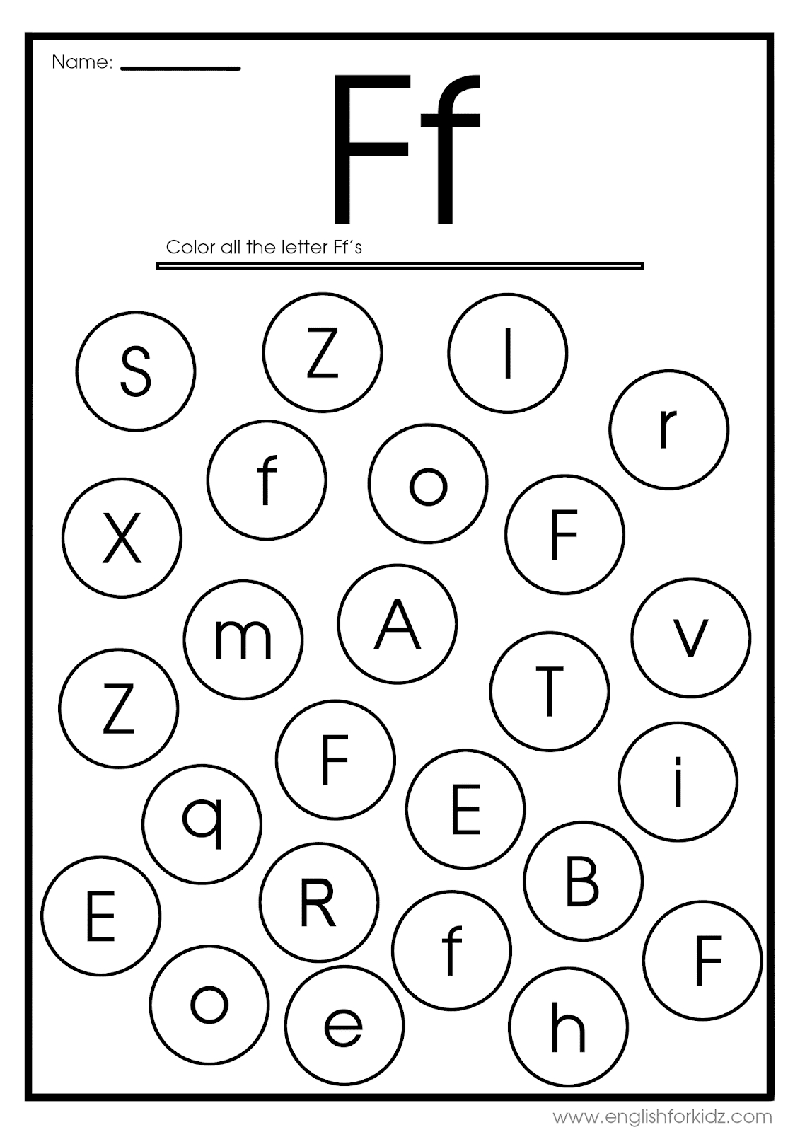 Letter F Worksheets, Flash Cards, Coloring Pages with Letter F Worksheets Coloring