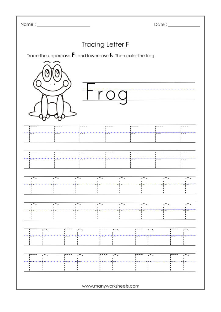 Letter F Worksheets For Kindergarten – Trace Dotted Letters Inside Letter F Tracing Worksheets