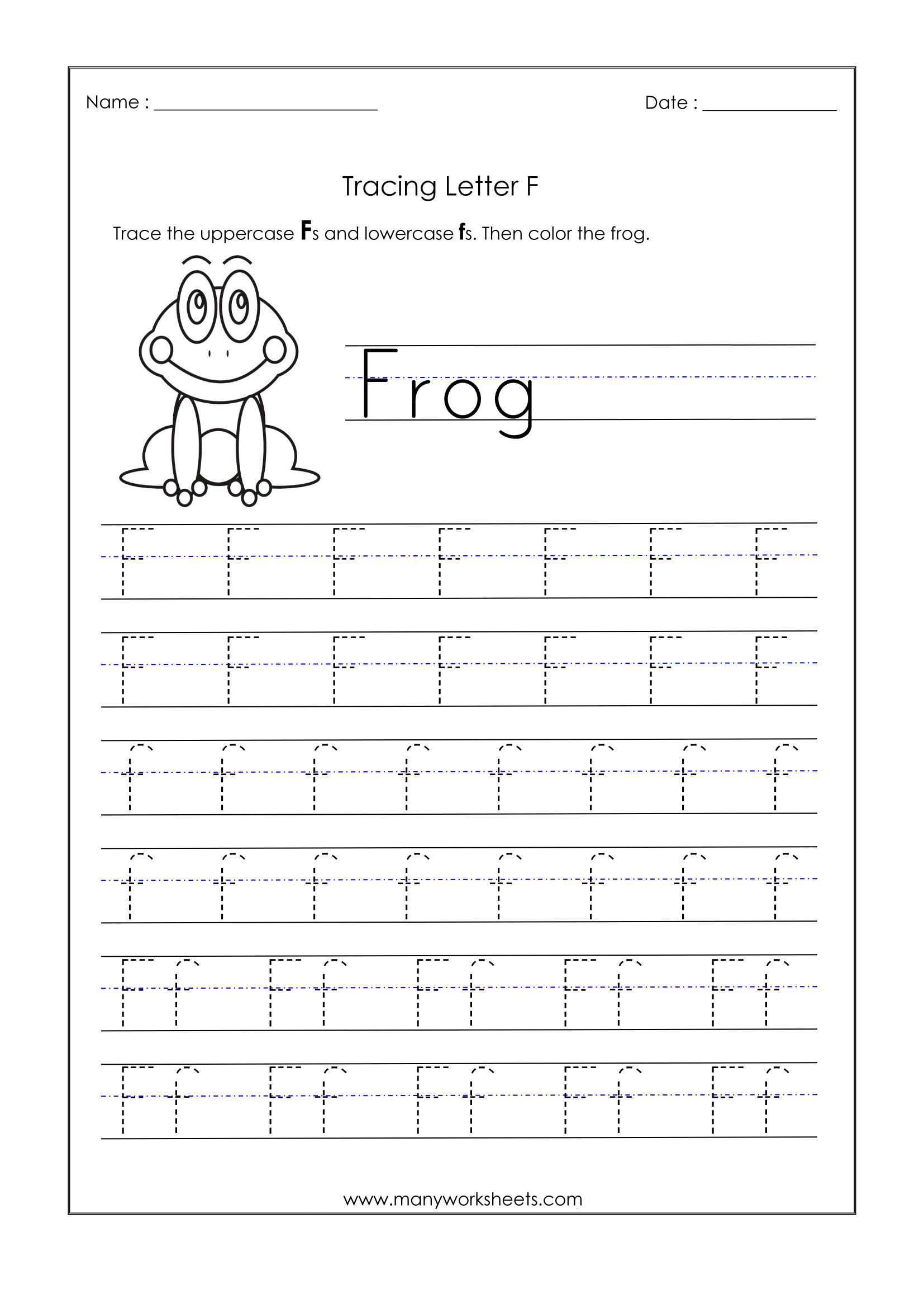 Letter F Worksheets For Kindergarten – Trace Dotted Letters inside Letter F Tracing Worksheets