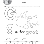 Letter G Alphabet Activity Worksheet   Doozy Moo For Letter G Tracing Sheet