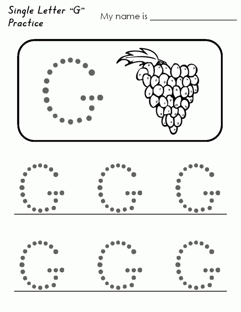 Letter G Worksheets For Preschool Free Printable Tracing Pertaining To Letter G Tracing Sheet