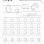 Letter G Writing Practice Worksheet   Free Kindergarten Throughout Letter G Tracing Page