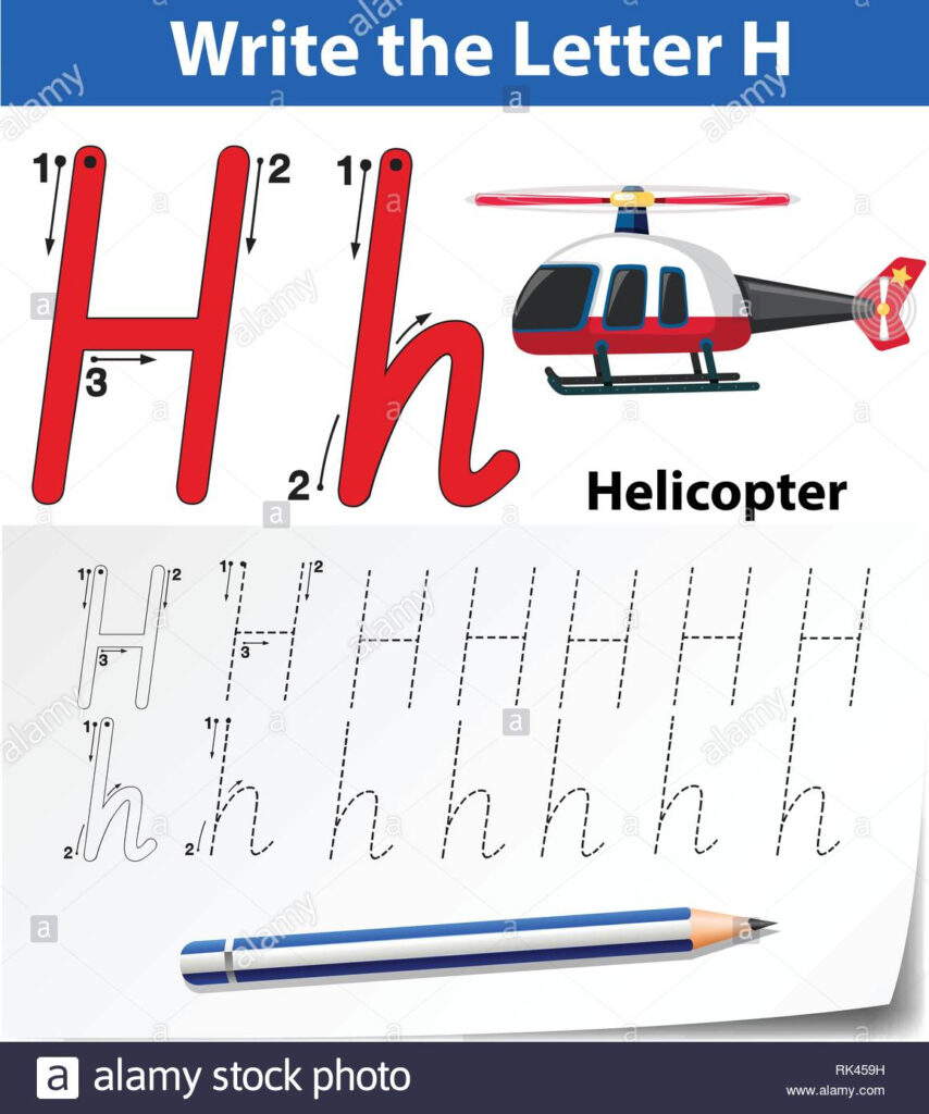 Letter H Tracing Alphabet Worksheets Illustration Stock With Letter Tracing Vector