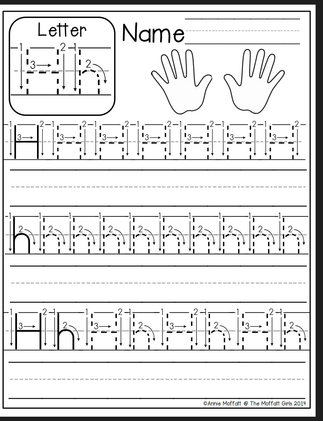 Letter Tracing H AlphabetWorksheetsFree