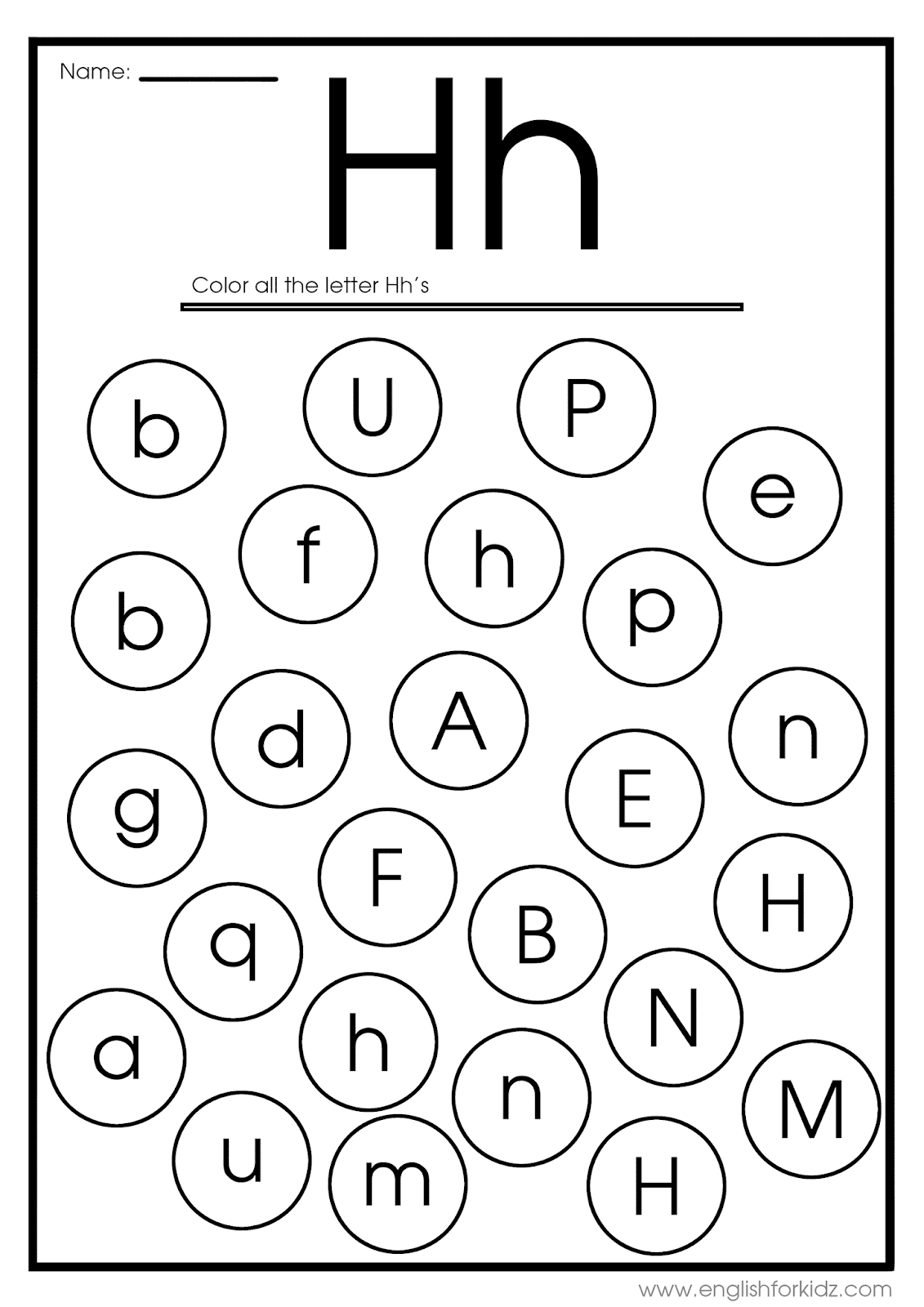 Letter H Worksheets, Flash Cards, Coloring Pages for Letter H Worksheets Craft