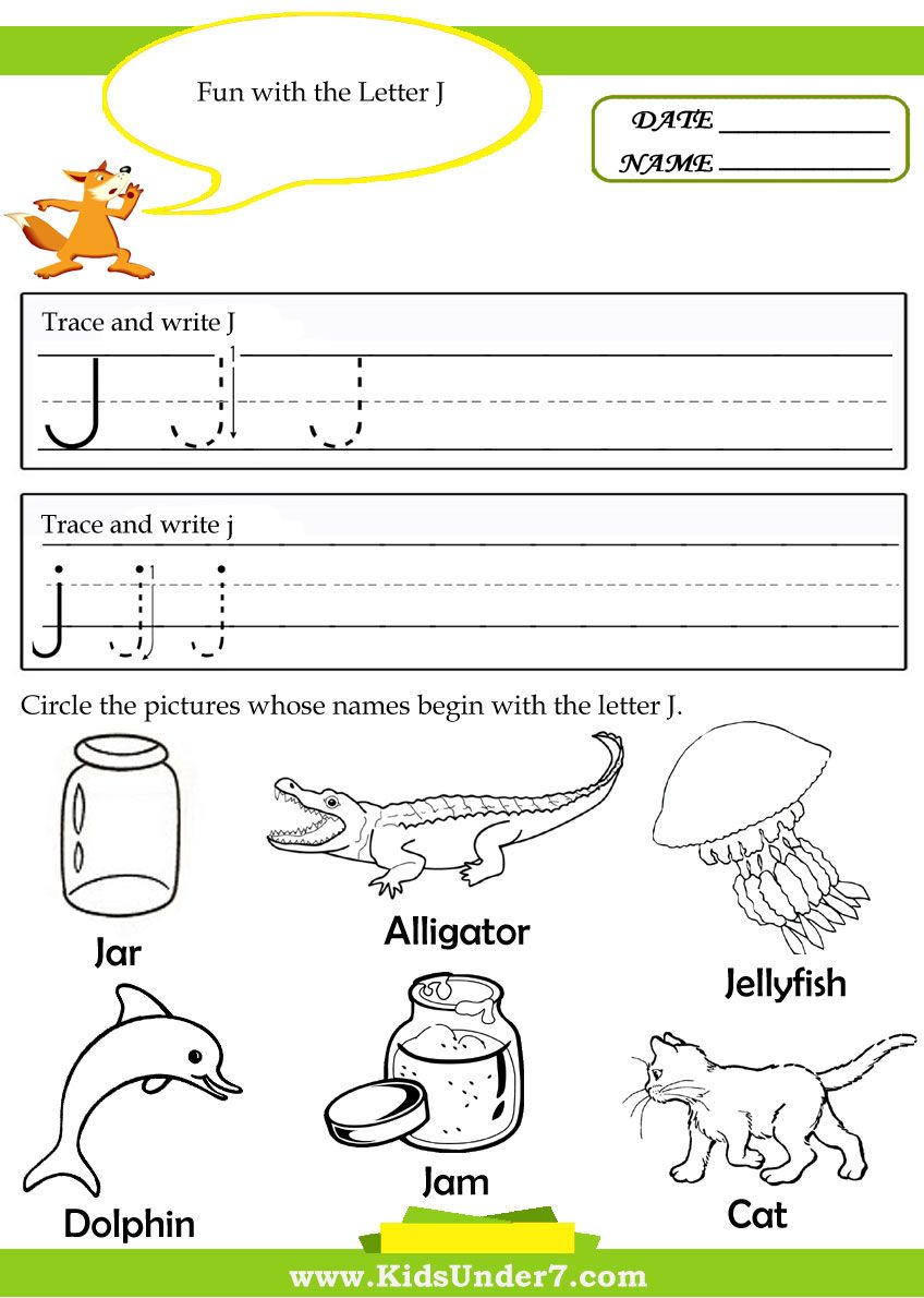 Letter J Tracing Worksheets Preschool | Alphabet Preschool for Letter J Tracing Page