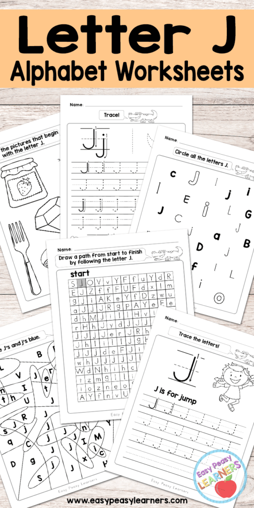 Letter J Worksheets   Alphabet Series   Easy Peasy Learners Within Letter J Tracing Worksheets Free