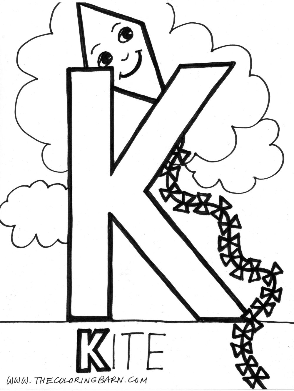 Letter K Coloring Page - Coloring Home with Letter K Worksheets Twisty Noodle