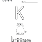Letter K Coloring Worksheet For Preschoolers Or With Letter K Worksheets For Toddlers