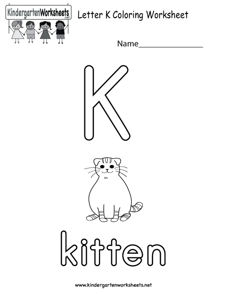 Letter K Coloring Worksheet For Preschoolers Or With Letter K Worksheets For Toddlers
