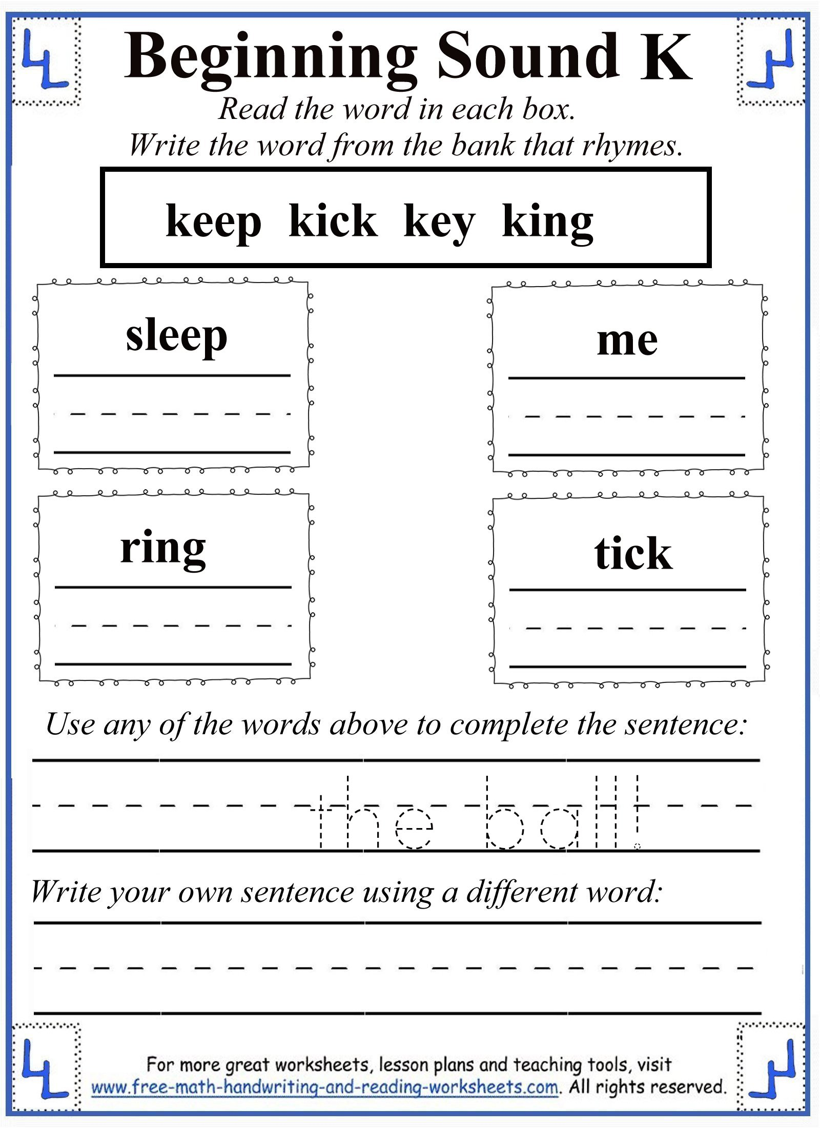 Letter K Worksheets &amp;amp; Activities with regard to Letter K Worksheets 1St Grade