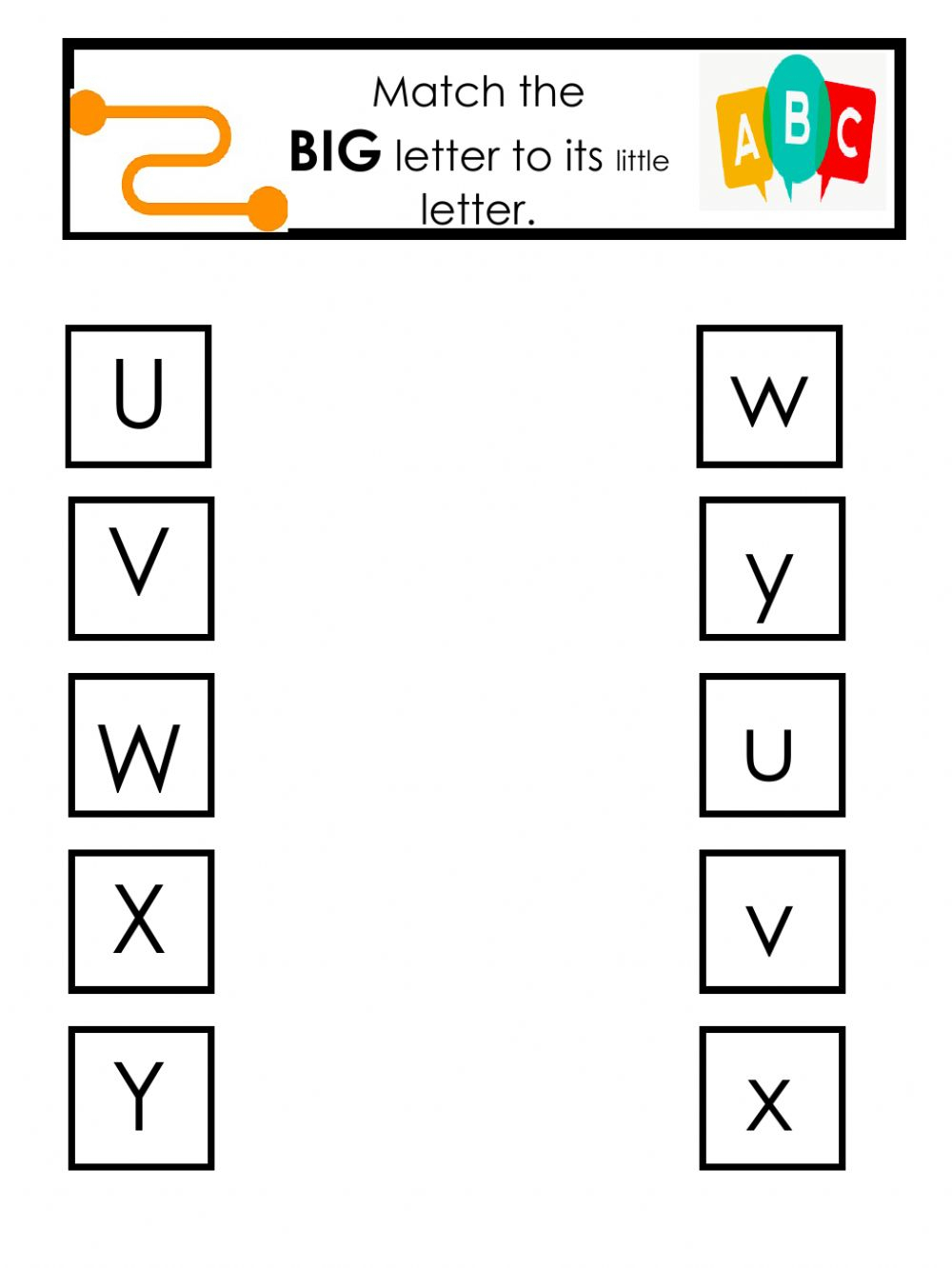 Letter Match - Interactive Worksheet intended for Alphabet Knowledge Worksheets