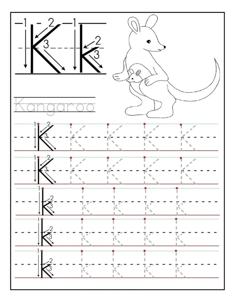 Letter N Worksheets For Preschool And Kindergarten Tracing Throughout K Letter Tracing