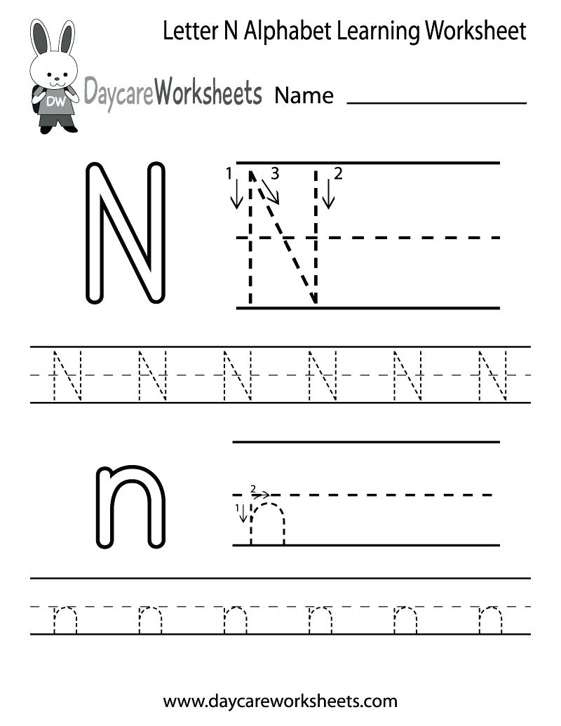 Letter N Worksheets For Preschool Letter N Activities For with regard to Alphabet Worksheets For Preschool