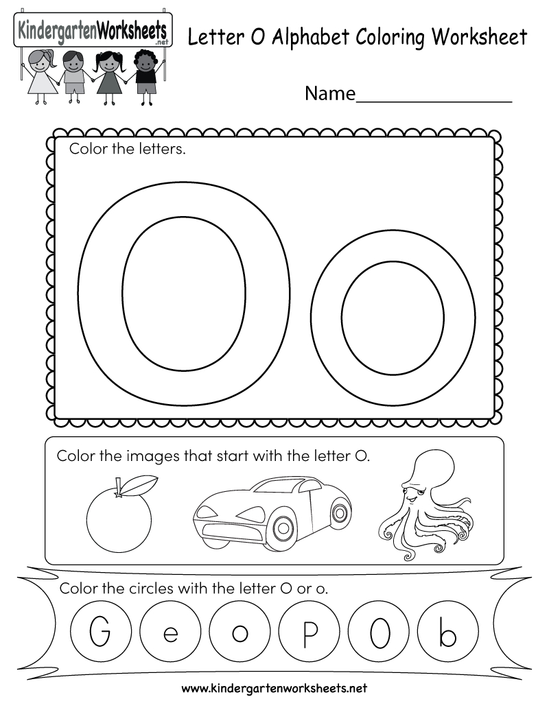 Letter O Coloring Worksheet - Free Kindergarten English with Letter O Worksheets Pdf