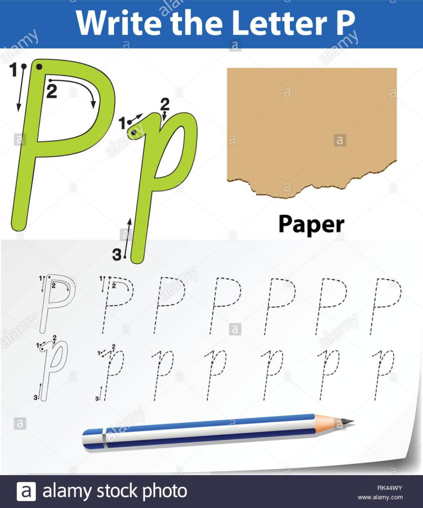 Letter P Tracing Alphabet Worksheets Illustration Stock For Letter P Tracing Paper