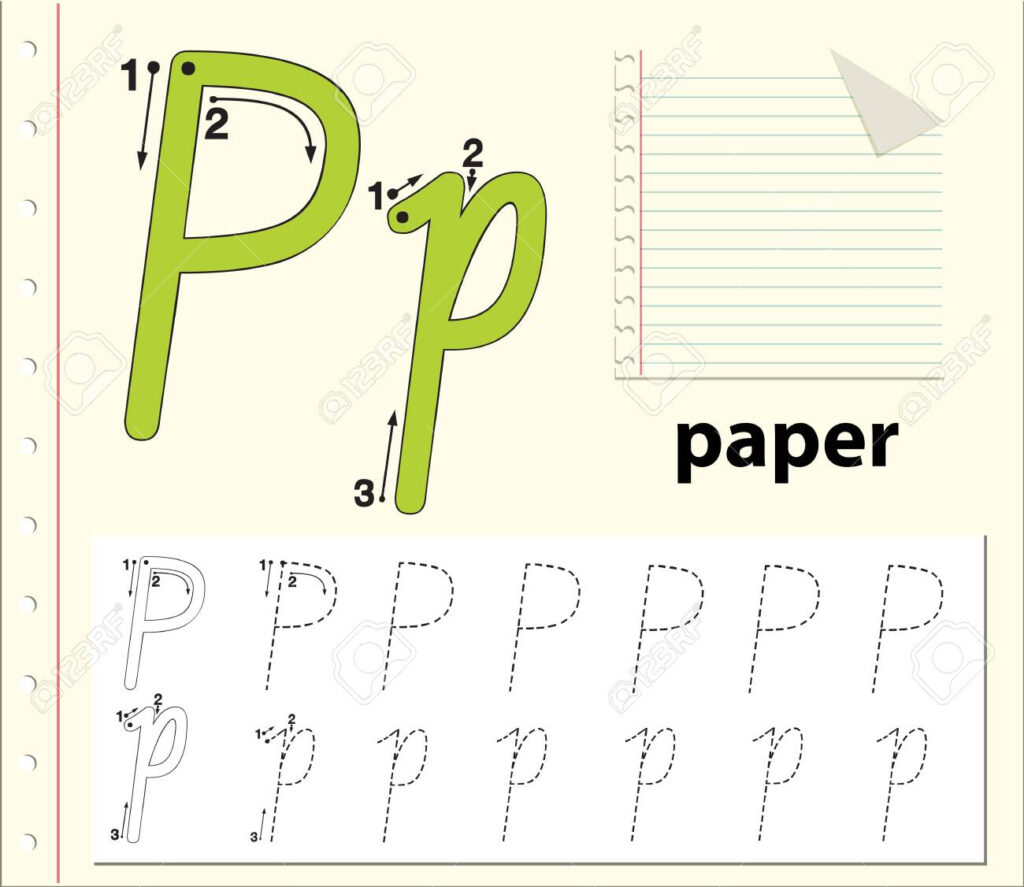 Letter P Tracing Alphabet Worksheets Illustration With Letter P Tracing Paper