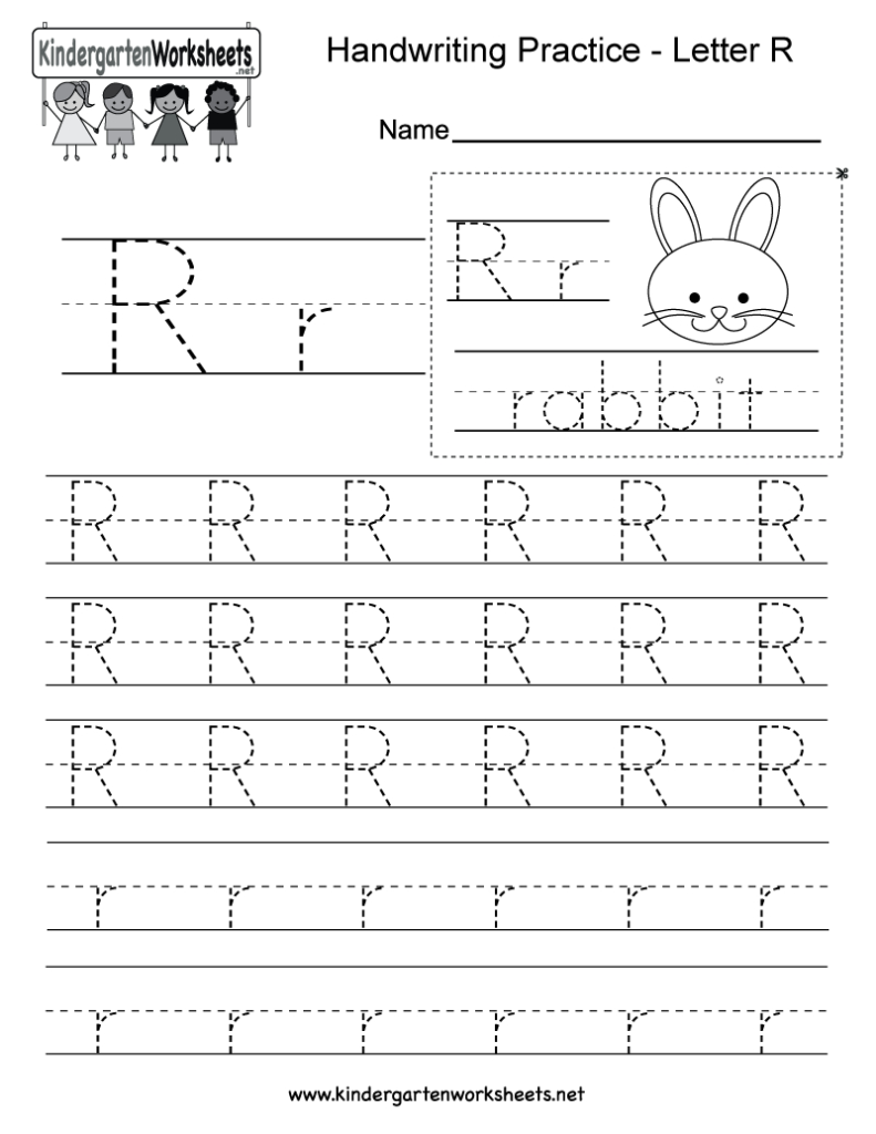 Letter R Writing Worksheet For Kindergarten Kids. This In Letter Tracing R