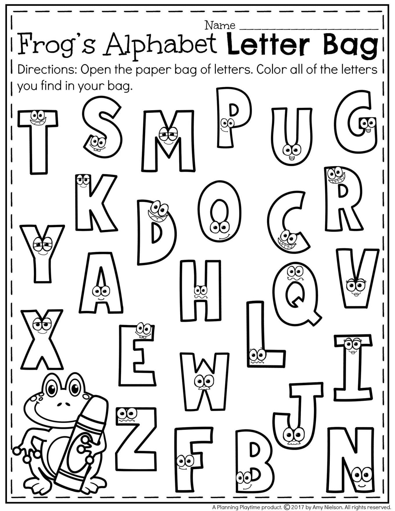 Letter Recognition Worksheets In Kindergarten Name throughout Alphabet Recognition Worksheets