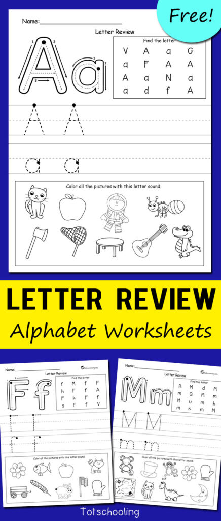 Letter Review Alphabet Worksheets | Totschooling   Toddler In Alphabet Worksheets Free