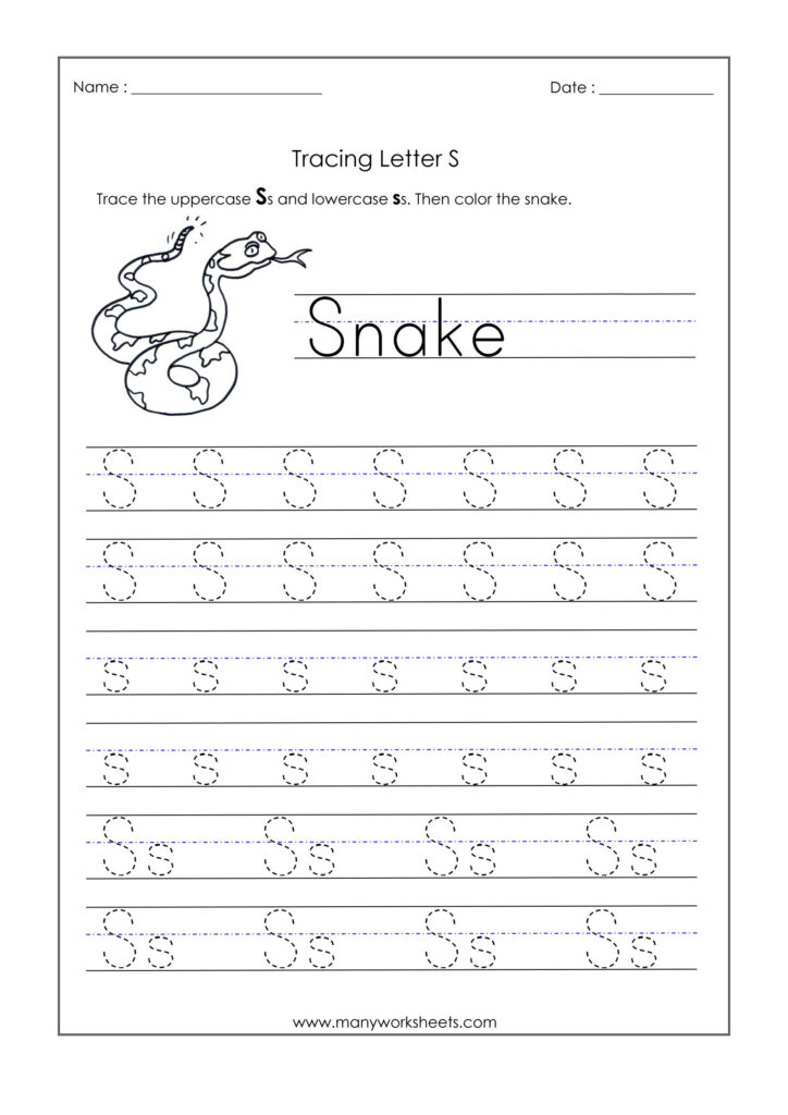 Letter S Tracing Worksheets For Kindergarten لم يسبق له مثيل Within S Letter Tracing Worksheet
