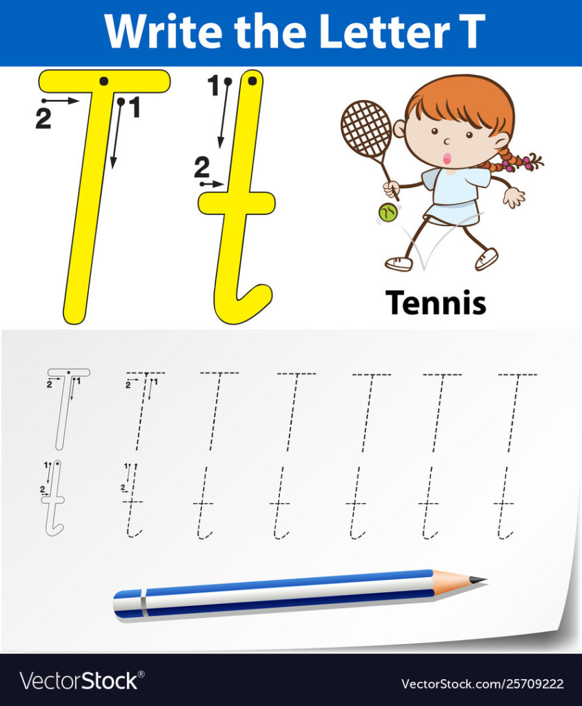 Letter T Tracing Alphabet Worksheets With Alphabet Tracing Tablet