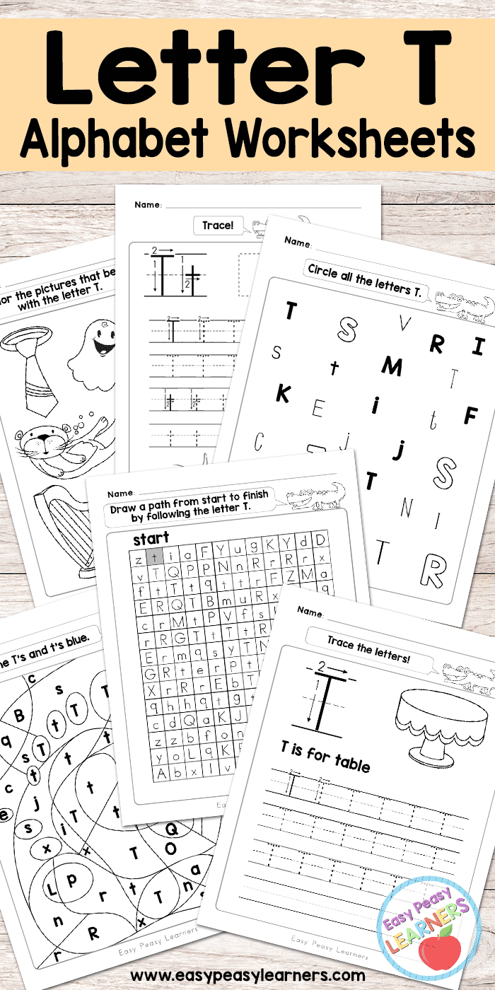 Letter T Worksheets - Alphabet Series - Easy Peasy Learners for Letter T Worksheets Preschool