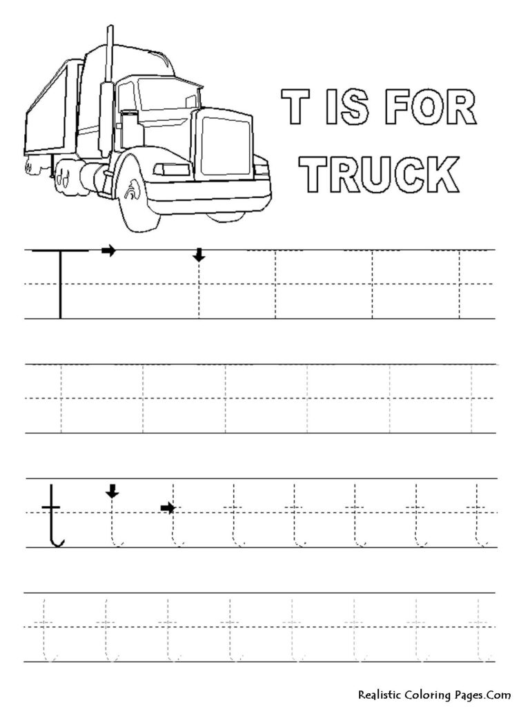 Letter T Worksheets And Coloring Pages For Preschoolers Within T Letter Tracing
