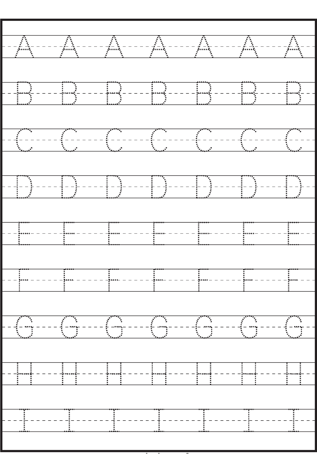 Letter Tracing Sheets Printable | Letter Tracing Worksheets with regard to Letter Tracing I