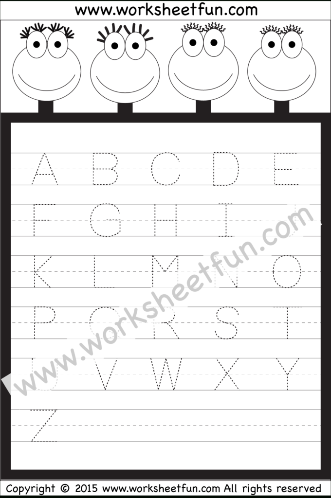 Letter Tracing Worksheet – Capital Letters / Free Printable Pertaining To Alphabet Worksheets For Grade 1 Pdf