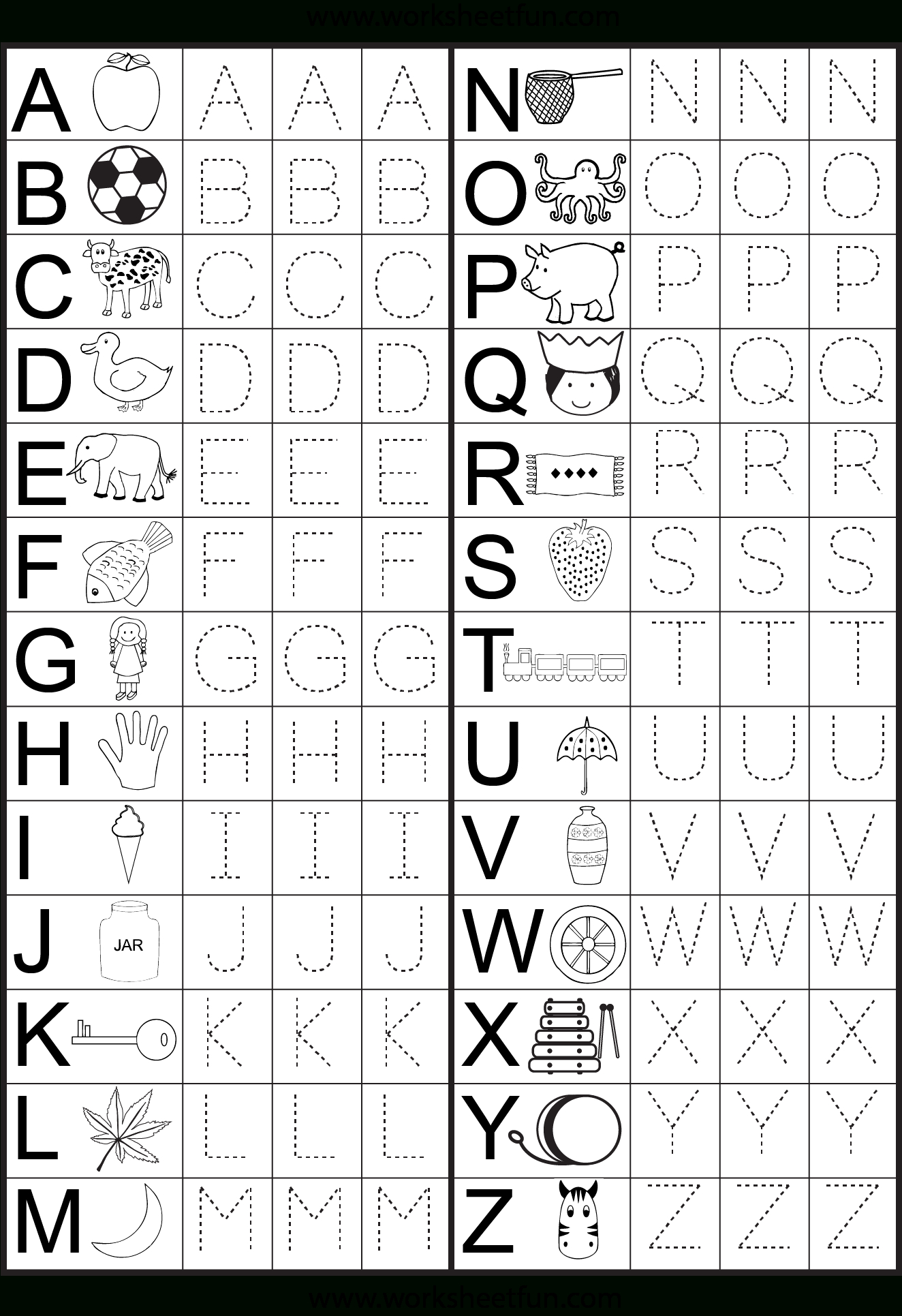 Letter Tracing Worksheet | Preschool Worksheets, Alphabet throughout Alphabet Tracing For Grade 1