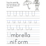 Letter U Worksheet – Tracing And Handwriting With Regard To U Letter Tracing