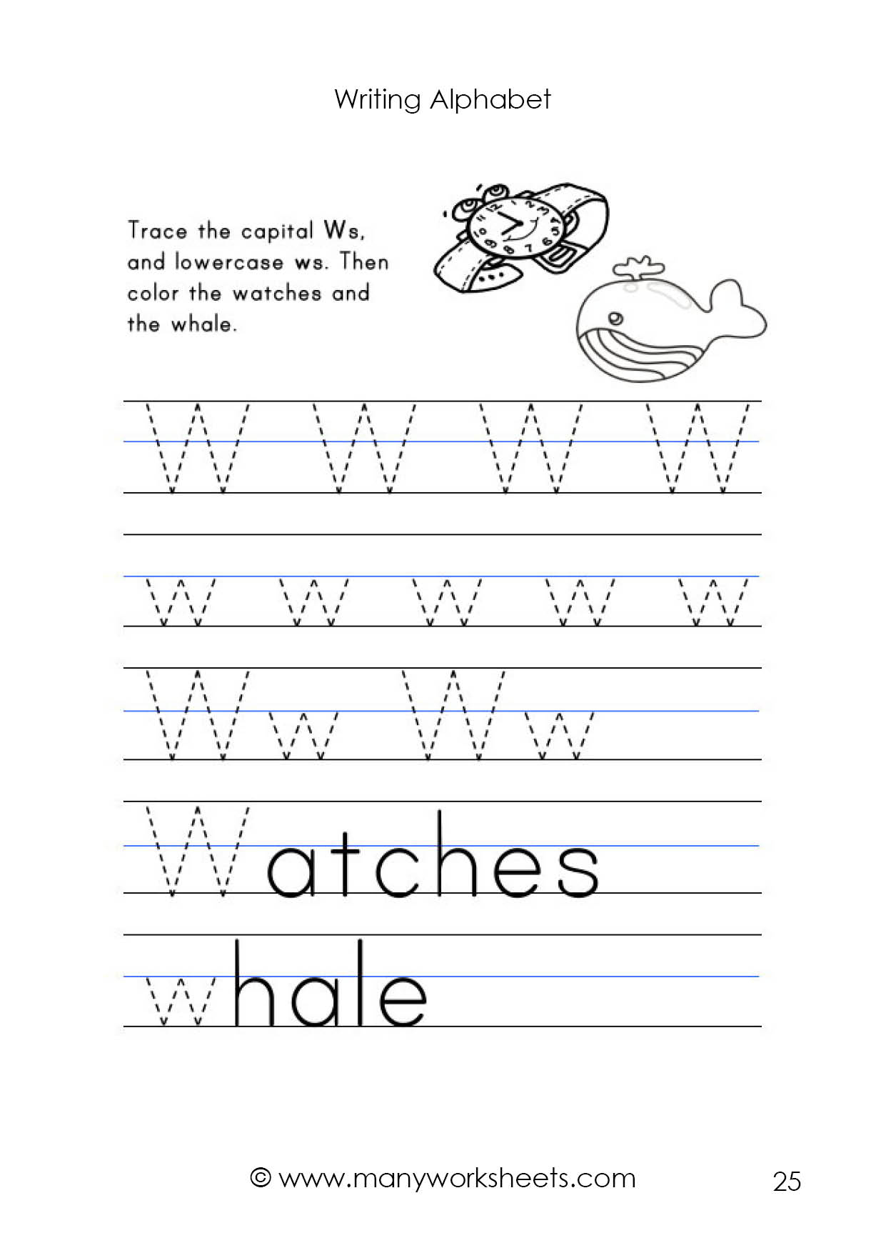 Letter W Worksheet – Tracing And Handwriting regarding Letter W Tracing Printable