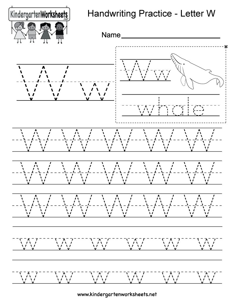 Letter W Writing Practice Worksheet - Free Kindergarten for Letter W Worksheets Printable