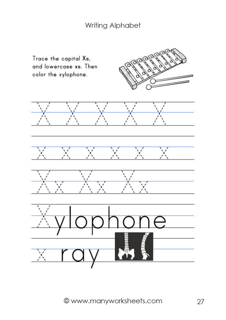 Letter X Worksheet – Tracing And Handwriting Inside Tracing Alphabet X