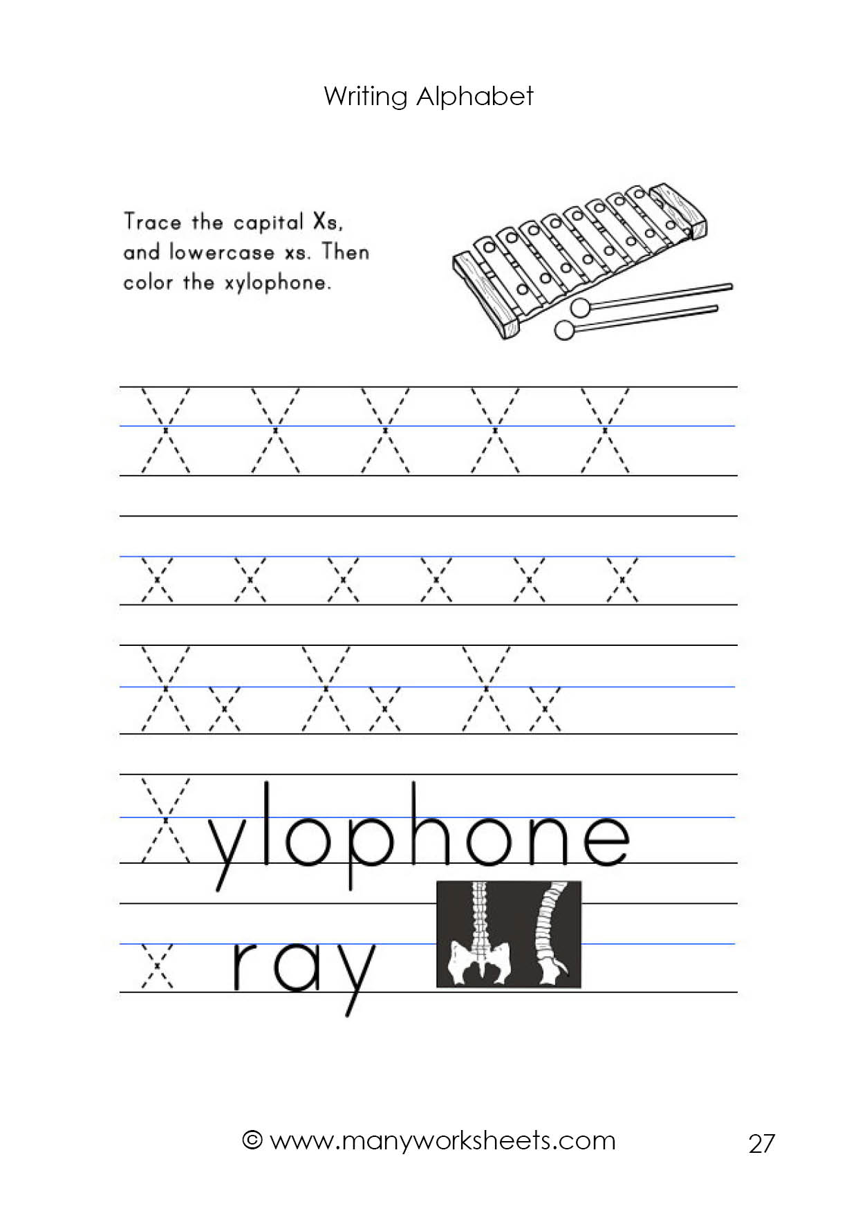 Letter X Worksheet – Tracing And Handwriting inside Tracing Alphabet X