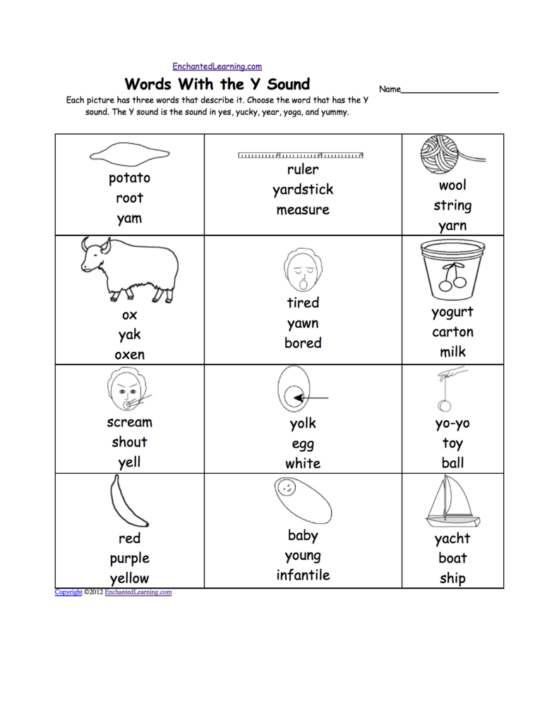 Letter Y Alphabet Activities At Enchantedlearning With Letter Y Worksheets For First Grade