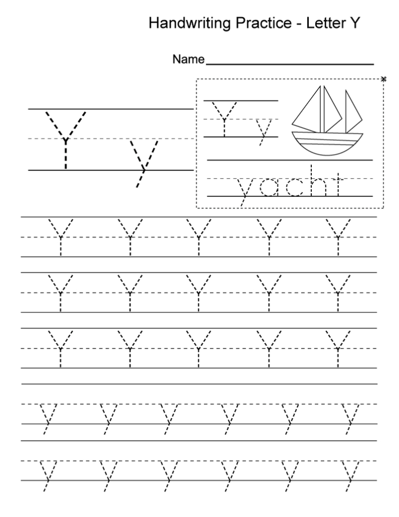 Letter Y Worksheets In Letter Tracing Y